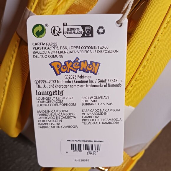 Loungefly Pokémon Pikachu Minimalist Figural Mini Backpack - BoxLunch Exclusive - Picture 7 of 8
